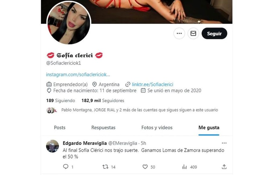 El curioso "me gusta" de Sofía Clerici en redes sociales.