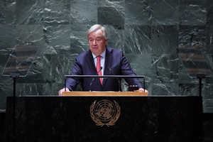 (230919) -- NACIONES UNIDAS, 19 septiembre, 2023 (Xinhua) -- El secretario general de la Organización de las Naciones Unidas (ONU), António Guterres, habla en la inauguración del debate general del 78° período de sesiones de la Asamblea General de la ONU en la sede de la ONU, en Nueva York, el 19 de septiembre de 2023. Guterres pidió el martes instituciones multilaterales eficaces para hacer frente a los desafíos globales. (Xinhua/Li Rui) (oa) (ah) (ce)