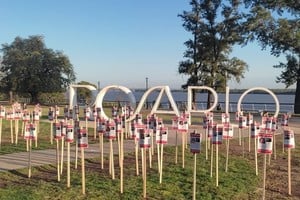 Los carteles colocados en Rosario.