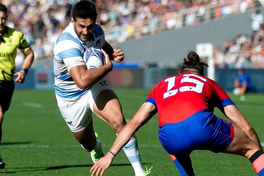 Ante Chile, De la Fuente fue el capitán de Los Pumas y cumplió una destacada actuación. Crédito: Prensa UAR.