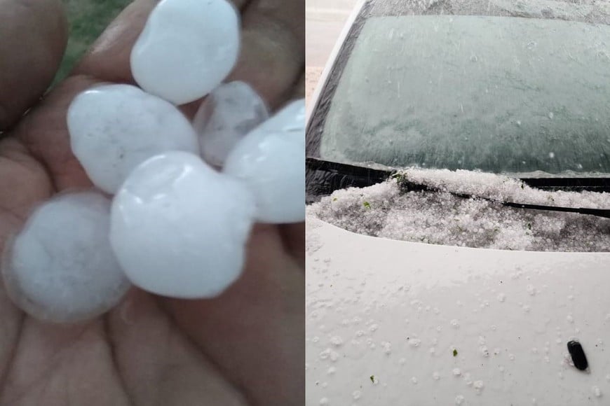 El temporal en Gálvez, con enormes piedras. Crédito: Pipo Rodríguez.