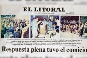 La tapa de El Litoral, el 30 de octubre de 1983.
