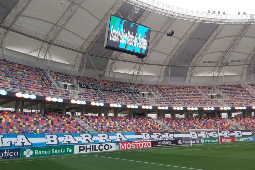 Así está el estadio Único Madre de Ciudades de Santiago del Estero en la previa del partido.