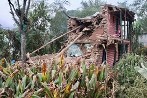 A damaged building is seen after an earthquake in Jajarkot, Nepal, November 4, 2023. Prime Minister Office/Handout via REUTERS THIS IMAGE HAS BEEN SUPPLIED BY A THIRD PARTY. NO RESALES. NO ARCHIVES