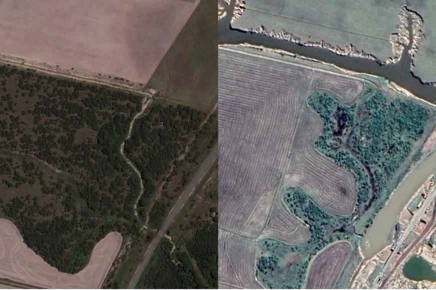 Una de las pruebas con las que cuenta la fiscalía son las imágenes satelitales que muestran los cambios producidos en el terreno. Crédito: Archivo El Litoral.