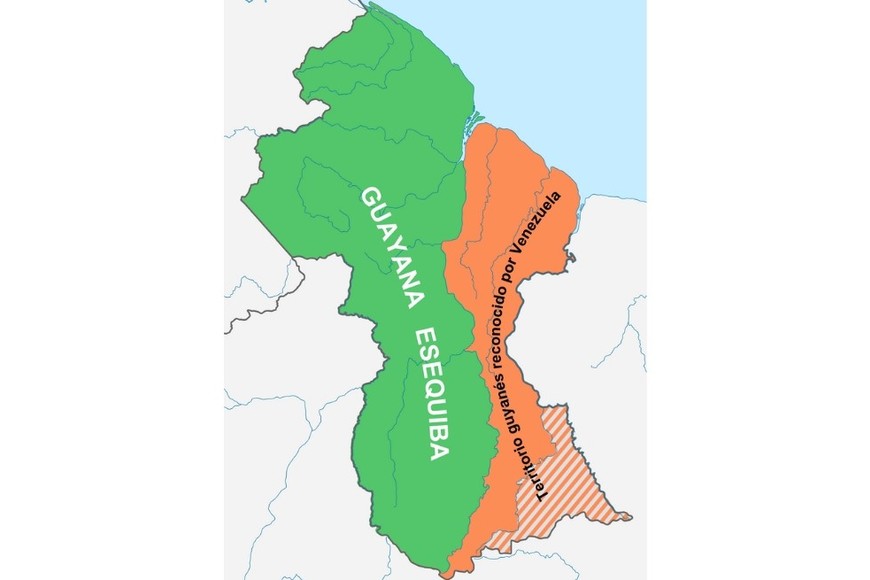 Guyana Esequiba, territorio pretendido por Venezuela.