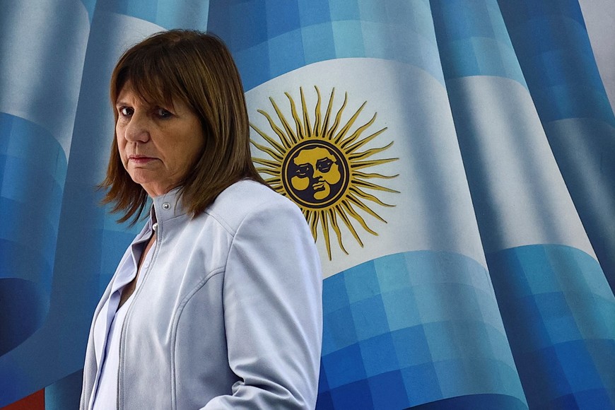 Conservative Patricia Bullrich, who finished third in the first round of Argentina's presidential election, arrives at a press conference, in Buenos Aires, Argentina October 25, 2023. REUTERS/Matias Baglietto