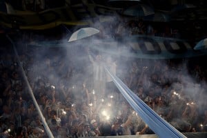 Soccer Football - World Cup - South American Qualifiers - Argentina v Uruguay - Estadio La Bombonera, Buenos Aires, Argentina - November 16, 2023
Argentina fans are seen in the stands during the match REUTERS/Agustin Marcarian