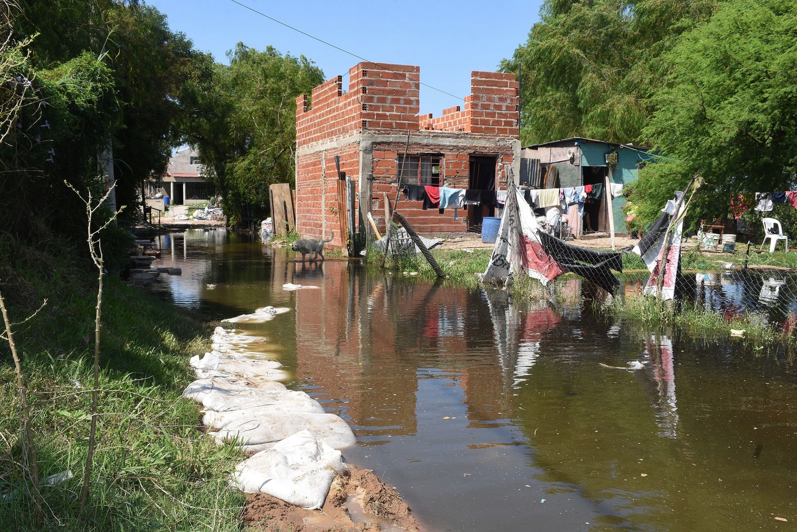 Hay zonas en la Vuelta del Paraguayo que el agua ya le ganó la pulseada. 