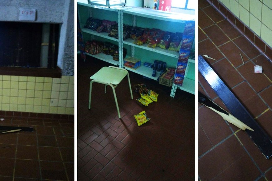 Parte de los destrozos que se registraron en el interior de la escuela.