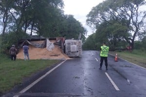 El camión que protagonizó el siniestro vial. Crédito: APSV