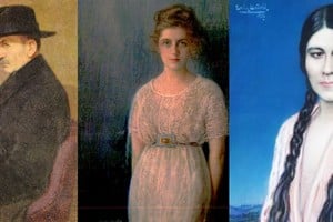 María Isabel Baldasarre describe a Bertolé como una “especialista en retratos de la sociedad rosarina y porteña, al punto que este género capitalizó toda su producción”. Aquí algunas de sus obras representativas: el retrato de su padre, uno de sus autorretratos y “Mujer con trenzas”. Foto: Museo Municipal de Bellas Artes Juan B. Castagnino / Museo Nacional de Bellas Artes