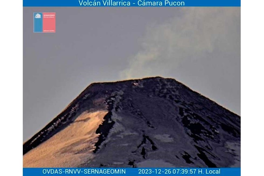 Así lucía este martes 26 de diciembre el volcán.