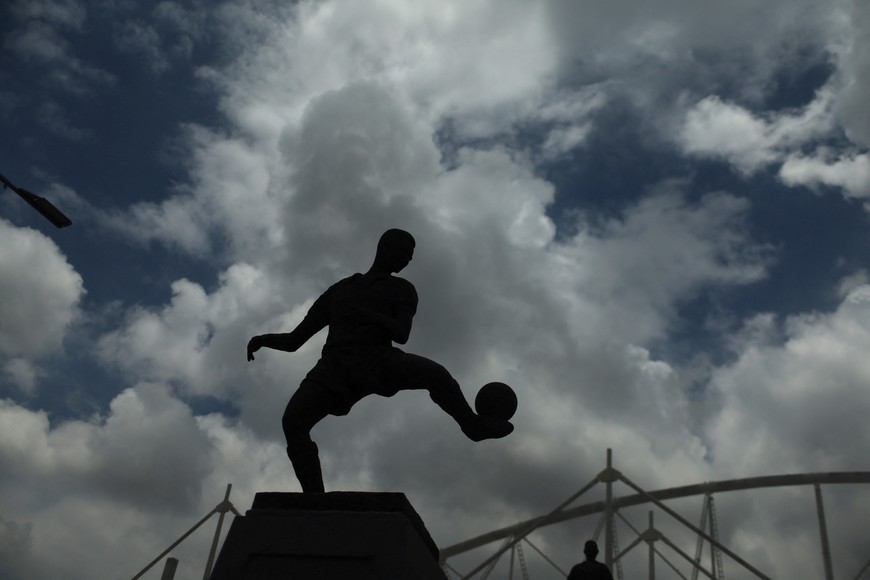 A statue of Brazilian former soccer player and coach Mario Zagallo stands at the Nilton Santos stadium, after Zagallo's death, in Rio de Janeiro, Brazil January 6, 2024. REUTERS/Pilar Olivares