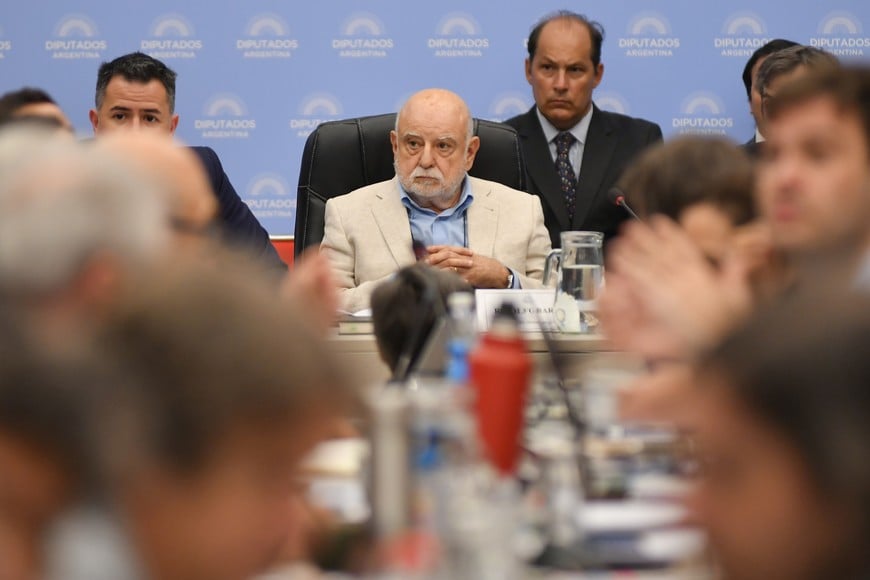 El Procurador del Tesoro, Rodolfo Barra, durante la reunión. Crédito: NA