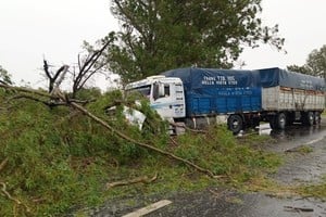 Por fortuna el conductor del camión resultó ileso. Crédito: El Litoral.