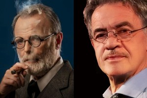 Luis Machín como Sigmund Freud en “La última sesión de Freud” y Jean Pierre Noher como Simon Wiesenthal en “El cazador y el buen nazi”.