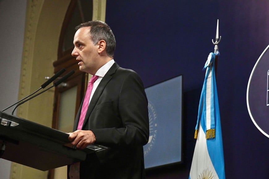 El vocero del presidente, Manuel Adorni. Foto: Gustavo Amarelle / Télam
