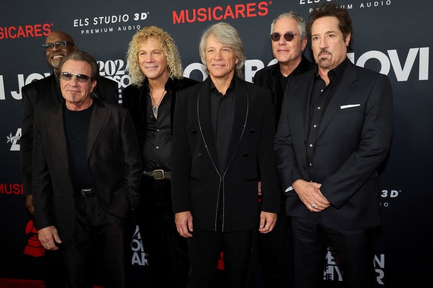 Jon Bon Jovi and his band attend the MusiCares Person of the Year Gala in Los Angeles, California, U.S., February 2, 2024. REUTERS/Mario Anzuoni