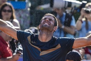 El festejo de Díaz Acosta tras obtener su primer Grand Slam. Crédito: Argentina Open