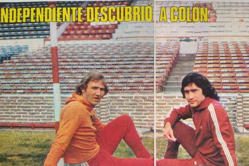 Enzo Trossero y Hugo Villaverde, ya en los tiempos de ambos en Independiente, club con el que salieron campeones del mundo. Crédito: Gentileza El Gráfico.