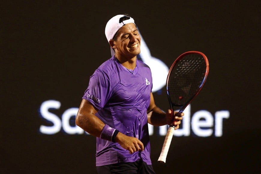 Tennis - ATP 500 - Rio Open - Jockey Club Brasileiro, Rio De Janeiro, Brazil - February 25, 2024
Argentina's Sebastian Baez celebrates winning the final against Argentina's Mariano Navone REUTERS/Ricardo Moraes