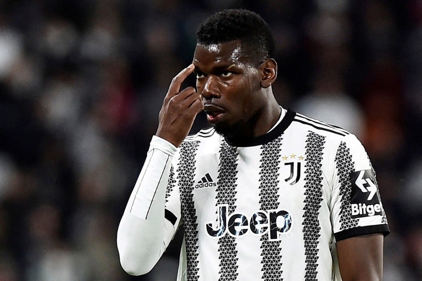 FILE PHOTO: Soccer Football - Europa League - Semi Final - First Leg - Juventus v Sevilla - Allianz Stadium, Turin, Italy - May 11, 2023
Juventus' Paul Pogba reacts REUTERS/Massimo Pinca/File Photo