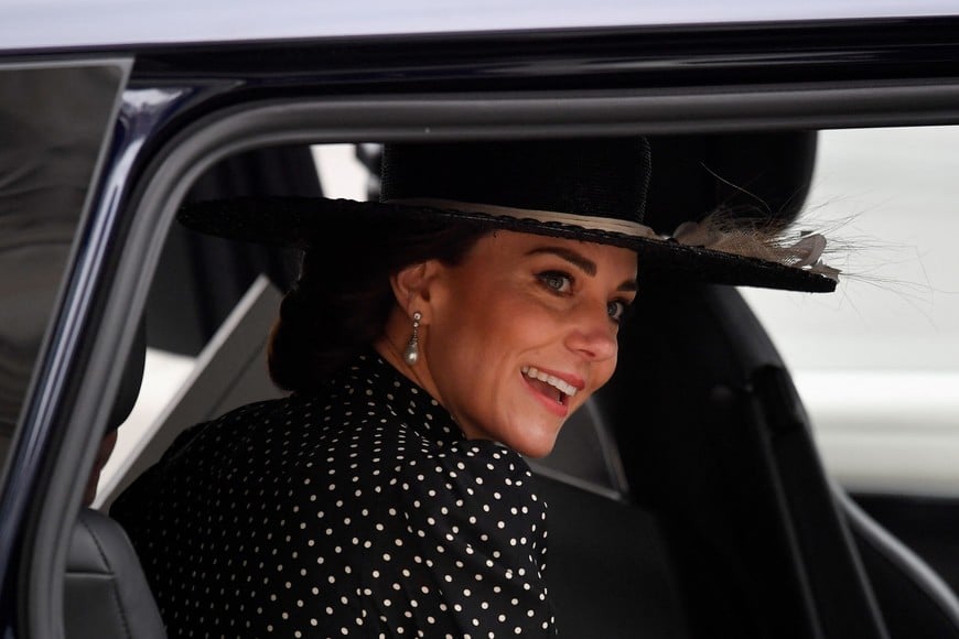 Britain's Catherine, Duchess of Cambridge leaves after a service of thanksgiving for late Prince Philip, Duke of Edinburgh, at Westminster Abbey in London, Britain, March 29, 2022. REUTERS/Toby Melville