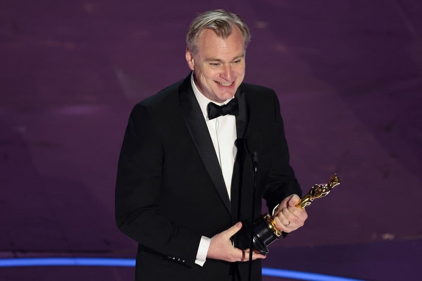 Christopher Nolan wins the Oscar for Best Director for "Oppenheimer" during the Oscars show at the 96th Academy Awards in Hollywood, Los Angeles, California, U.S., March 10, 2024. REUTERS/Mike Blake
