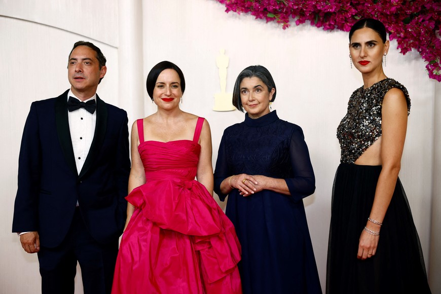 Maite Alberdi, Rocio Jadue, Juan de Dios Larrain and Paulina Urrutia pose on the red carpet during the Oscars arrivals at the 96th Academy Awards in Hollywood, Los Angeles, California, U.S., March 10, 2024. REUTERS/Sarah Meyssonnier