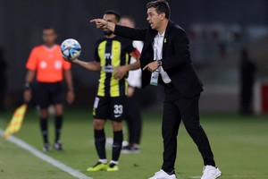 Soccer Football - Saudi Pro League - Al Ittihad v Al Okhdood - King Abdullah Sport City, Jeddah, Saudi Arabia - March 8, 2024 
Al Ittihad coach Marcelo Gallardo reacts REUTERS/Stringer