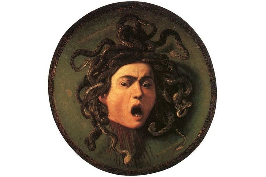 “Cabeza de Medusa”, de Caravaggio. Foto: Galería Uffizi