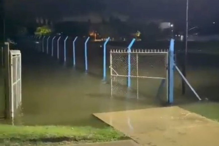 La sede de Racing, bajo el agua.