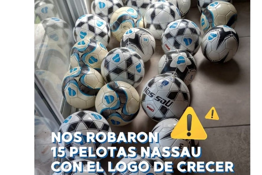 Las pelotas de futbol que fueron robadas. Crédito: El Litoral.