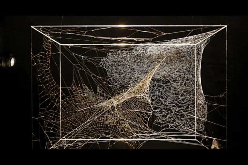 Tomás Saraceno: parte de la muestra “Free the Air” (2022), en el Shed de Nueva York. Foto: Gentileza Studio Tomás Saraceno