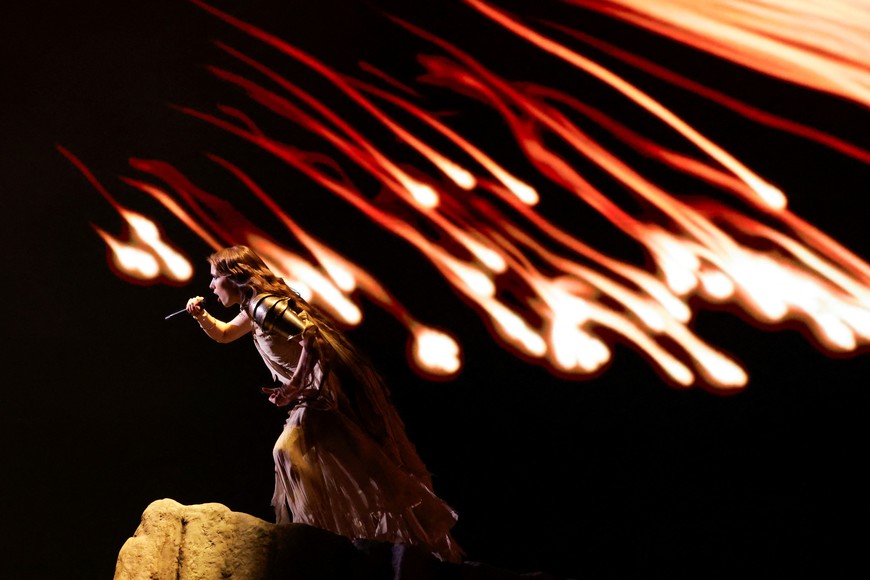 Jerry Heil, representing Ukraine, perform "Teresa & Maria" during the Grand Final of the 2024 Eurovision Song Contest, in Malmo, Sweden, May 11, 2024. REUTERS/Leonhard Foeger