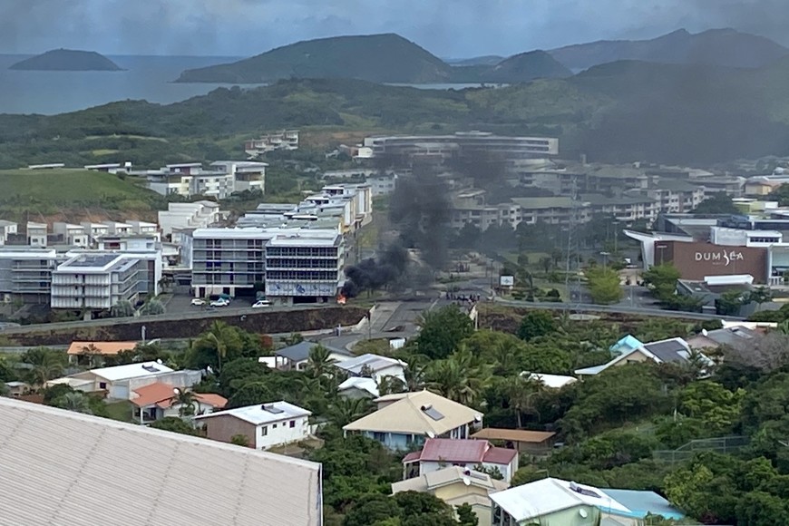 Aftermath of a fire next to Dumbea Mall in Koutio, Dumbea, New Caledonia, May 16, 2024 in this picture obtained from social media. Olivia Iloa/via REUTERS  THIS IMAGE HAS BEEN SUPPLIED BY A THIRD PARTY. MANDATORY CREDIT. NO RESALES. NO ARCHIVES.