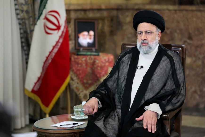 FILE PHOTO: Iranian President Ebrahim Raisi looks on during a TV interview, in Tehran, Iran May 7, 2024. Iran's Presidency/WANA (West Asia News Agency)/Handout via REUTERS ATTENTION EDITORS - THIS PICTURE WAS PROVIDED BY A THIRD PARTY/File Photo