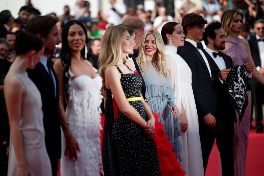 Director Kevin Costner and cast members Sienna Miller, Georgia MacPhail, Jena Malone, Abbey Lee, Ella Hunt, Wase Chief, Isabelle Fuhrman, Luke Wilson, Alejandro Edda and Hayes Costner pose on the red carpet during arrivals for the screening of the film "Horizon: An American Saga - Chapter 1" Out of competition at the 77th Cannes Film Festival in Cannes, France, May 19, 2024. REUTERS/Stephane Mahe