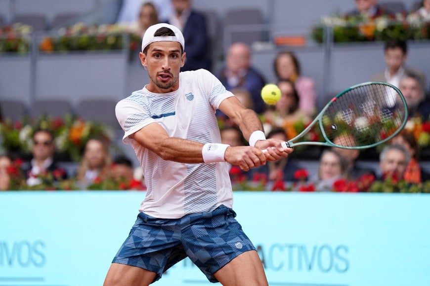 Tennis - Madrid Open - Park Manzanares, Madrid, Spain - April 29, 2024
Argentina's Pedro Cachin in action during his round of 32 match against Spain's Rafael Nadal REUTERS/Ana Beltran