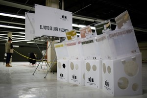 Ballot boxes are seen at the offices of the Chihuahua state Electoral Institute (IEE) ahead of the mid-term elections on June 6, in Ciudad Juarez, Mexico June 3, 2021. REUTERS/Jose Luis Gonzalez