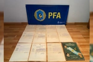 Los documentos recuperados por la PFA.
