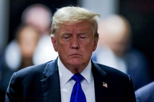 Former US President Donald Trump leaves the courthouse after a jury found him guilty of all 34 felony counts in his criminal trial at New York State Supreme Court in New York, New York, USA, 30 May 2024. Trump faced 34 felony counts of falsifying business records related to payments made to adult film star Stormy Daniels during his 2016 presidential campaign.     JUSTIN LANE/Pool via REUTERS