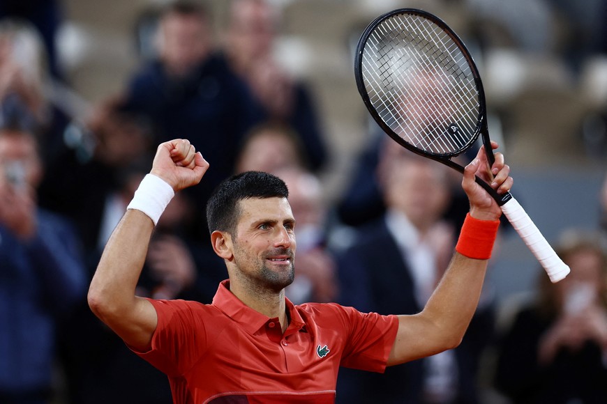 Tennis - French Open - Roland Garros, Paris, France - May 30, 2024
Serbia's Novak Djokovic celebrates winning his second round match against Spain's Roberto Carballes Baena REUTERS/Lisi Niesner