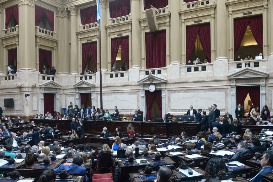 Con 140 legisladores presentes y la presidencia de Martín Menem, la Cámara de Diputados de la Nación comenzó minutos la sesión especial