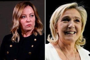Giorgia Meloni (izquierda) y Marine Le Pen (derecha) al frente de sus respectivos partidos que pretenden crecer dentro del Parlamento. Crédito: Reuters