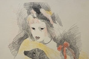 Fragmento de “Mujer con perro”, de Laurecín. Foto: Denis Bloch Fine Art