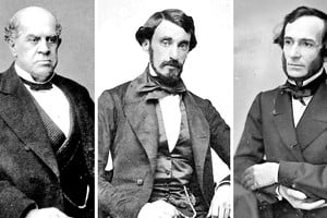 Sarmiento, Mitre, Alberdi, los próceres liberales de nuestra historia. Fotos: Archivo