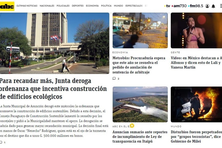 ABC.com (Paraguay). Captura de pantalla.