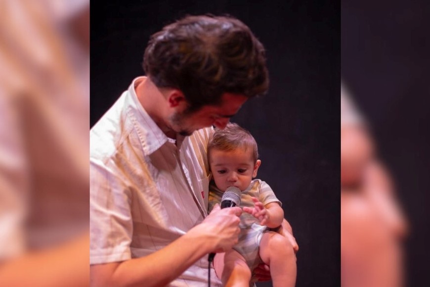 Luciano Lutereau junto a Juancito, su hijo.